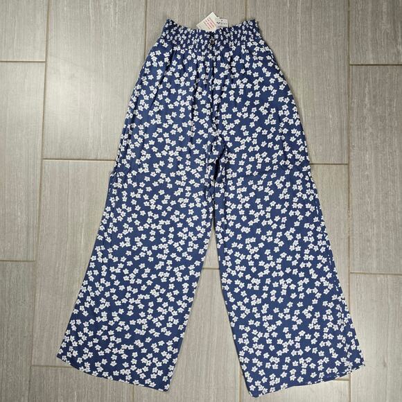 Roxy - Tropical Rhythm Beach Pants - Bijou Blue Floral Delight - MD - NWT - Picture 8 of 11